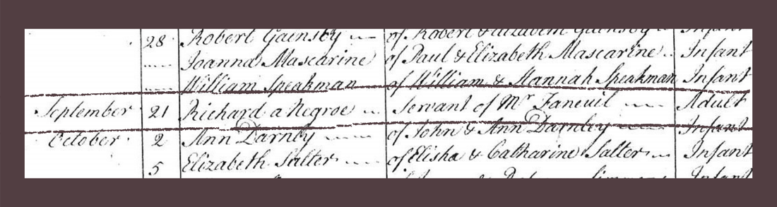 Baptismal Register page showing baptism of Richard